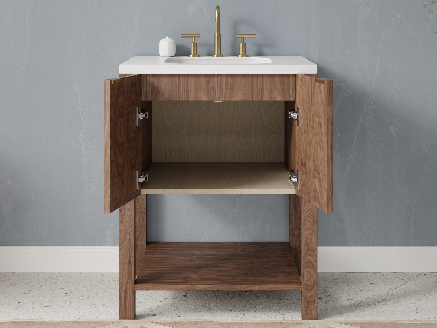 fluted - walnut - open