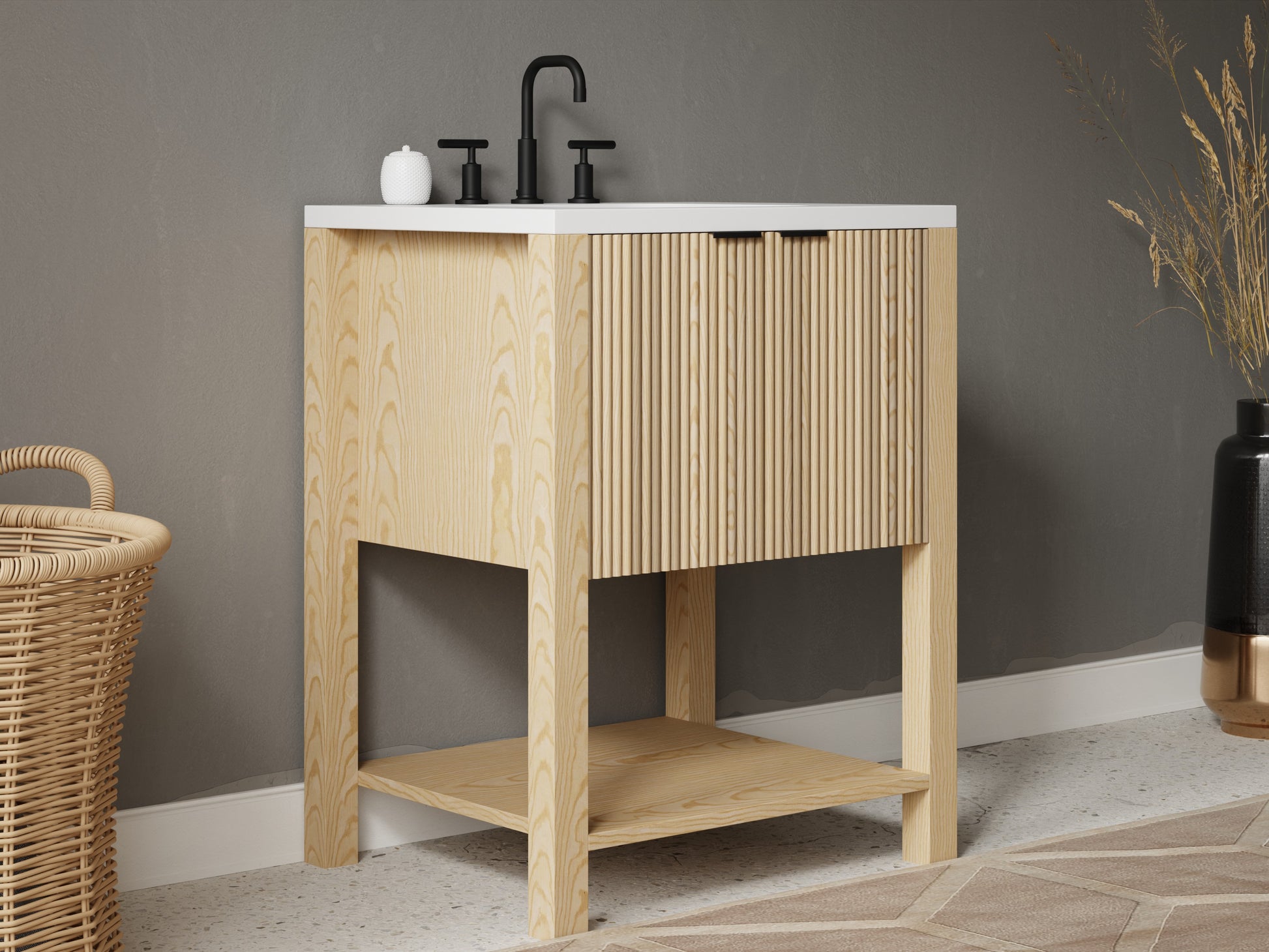 reeded - ash - side