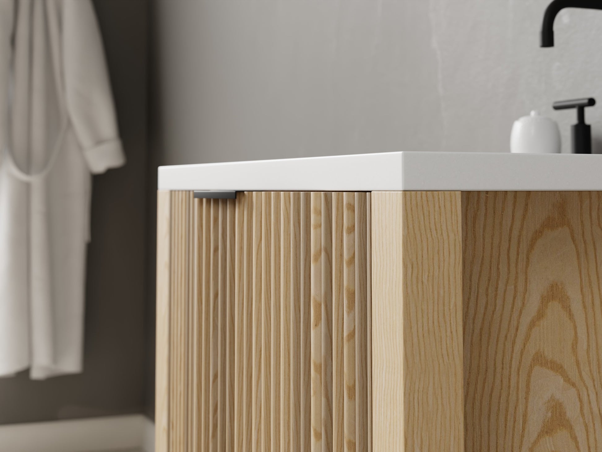 reeded - ash - closeup