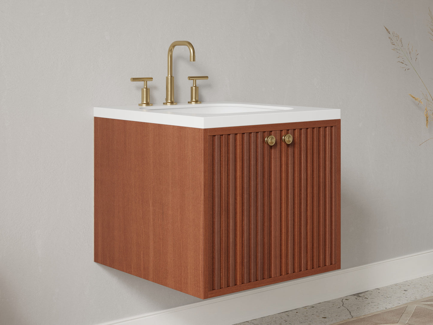 slatted - mahogany - side