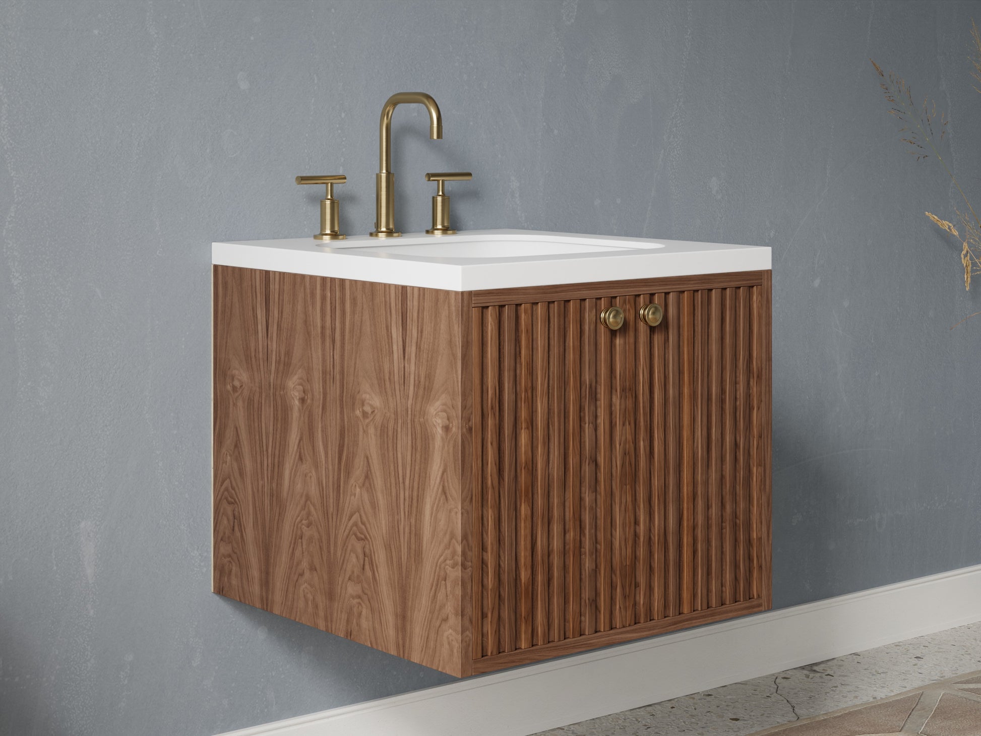 slatted - walnut - side