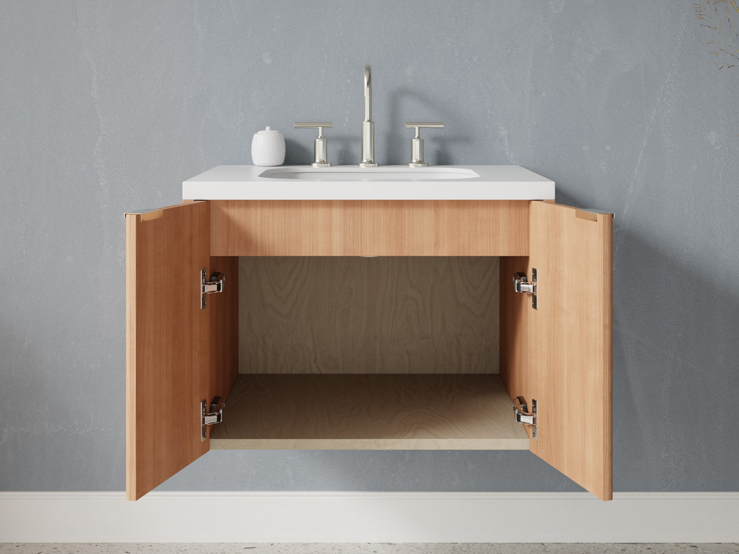 reeded - cherry - open