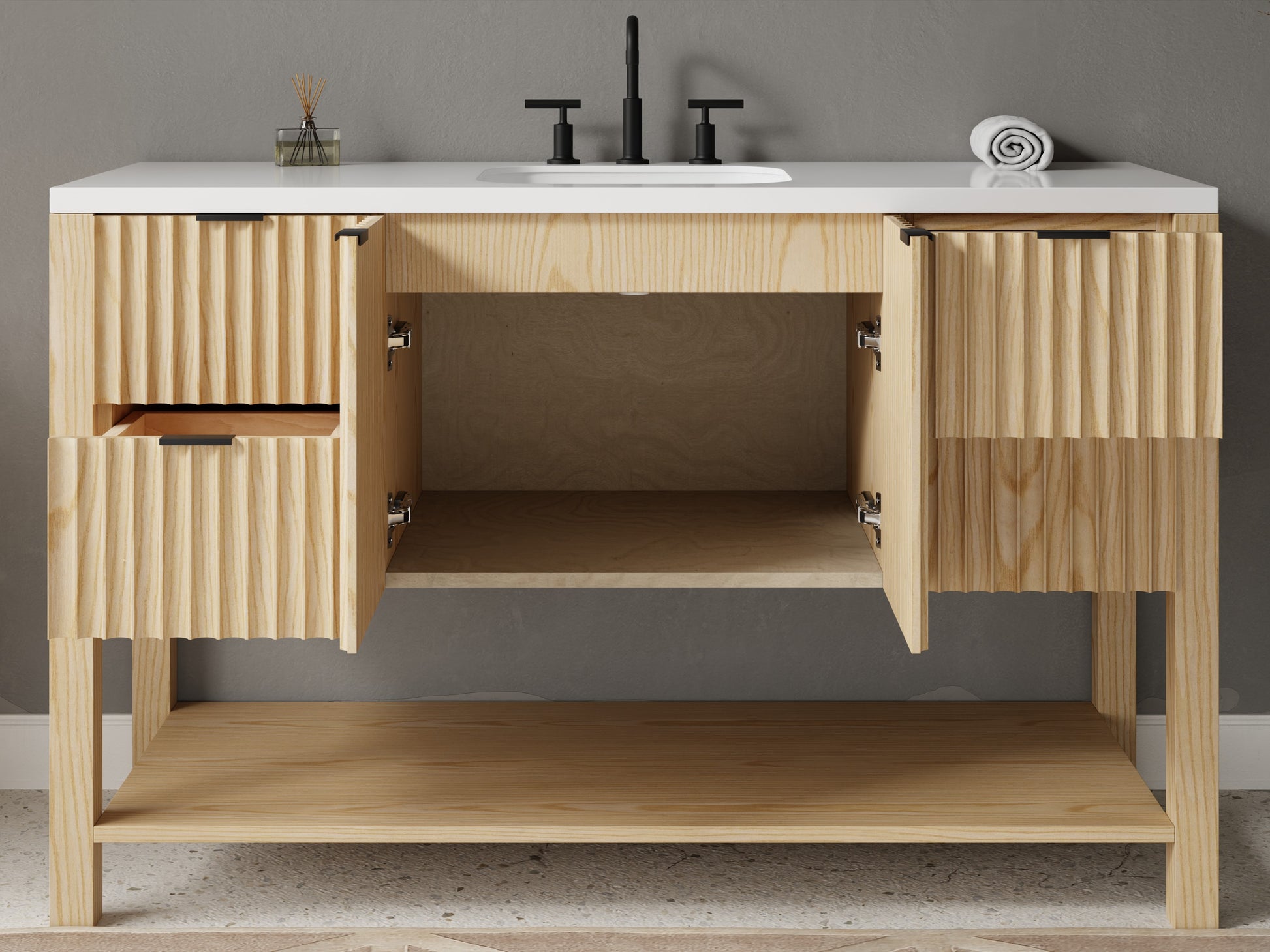 fluted - ash - open