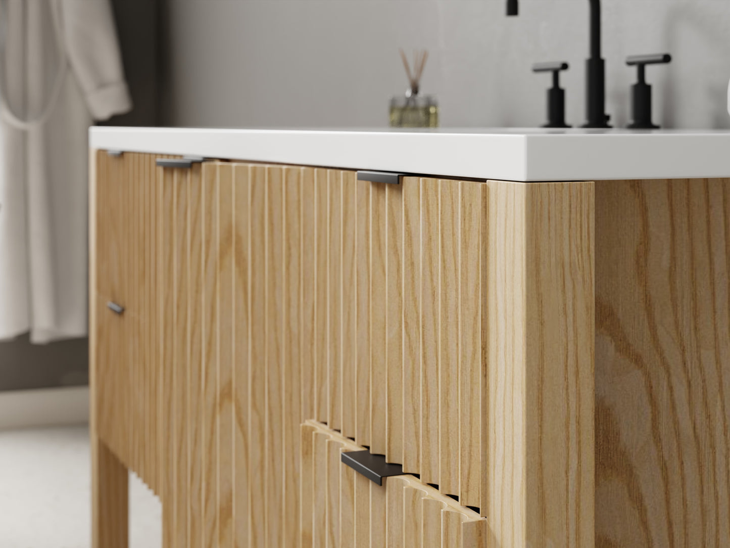 fluted - ash - closeup