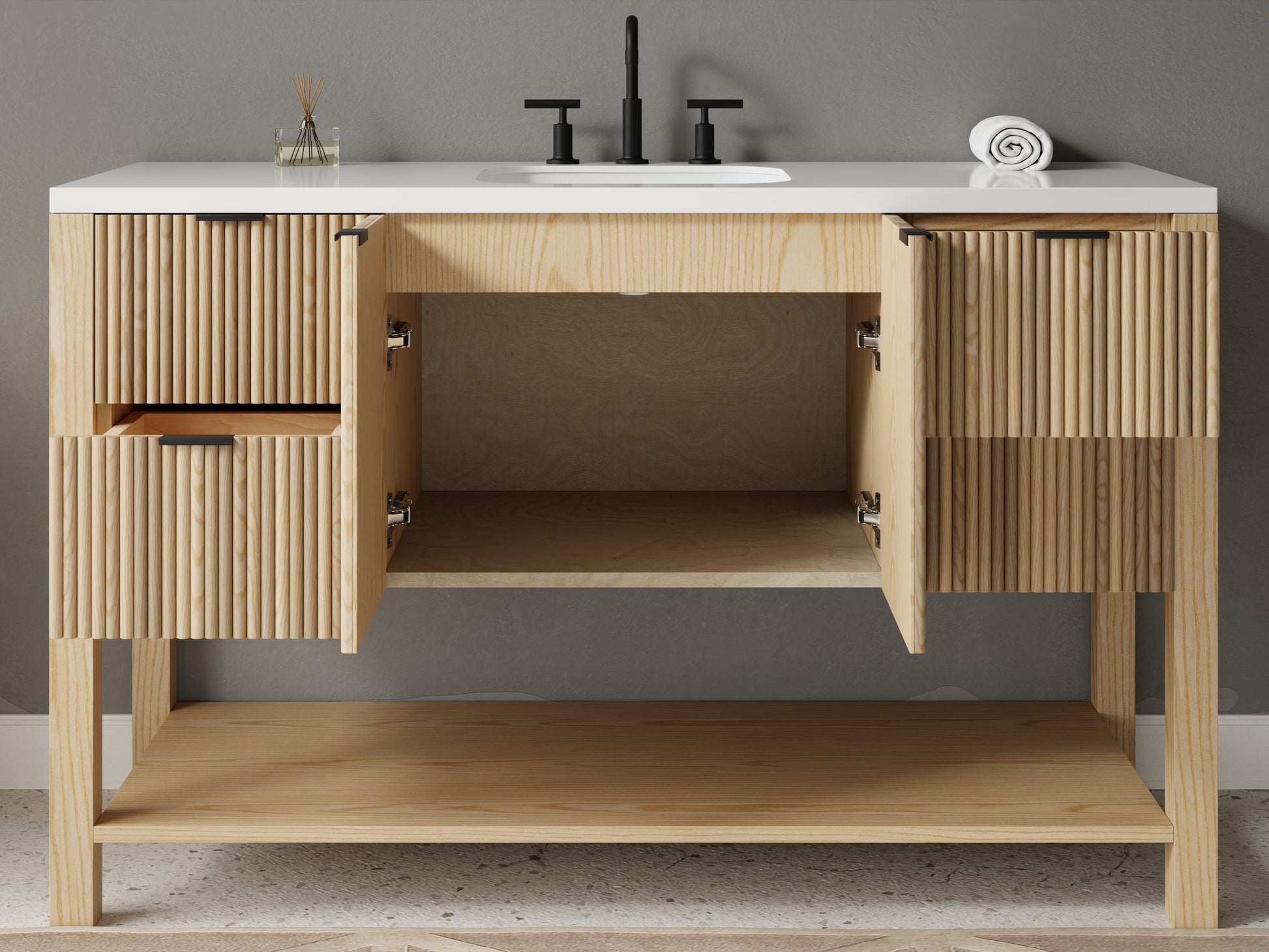 reeded - ash - open