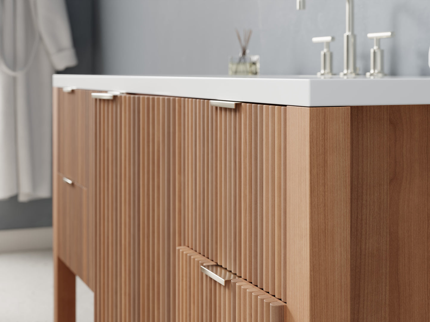reeded - cherry - closeup