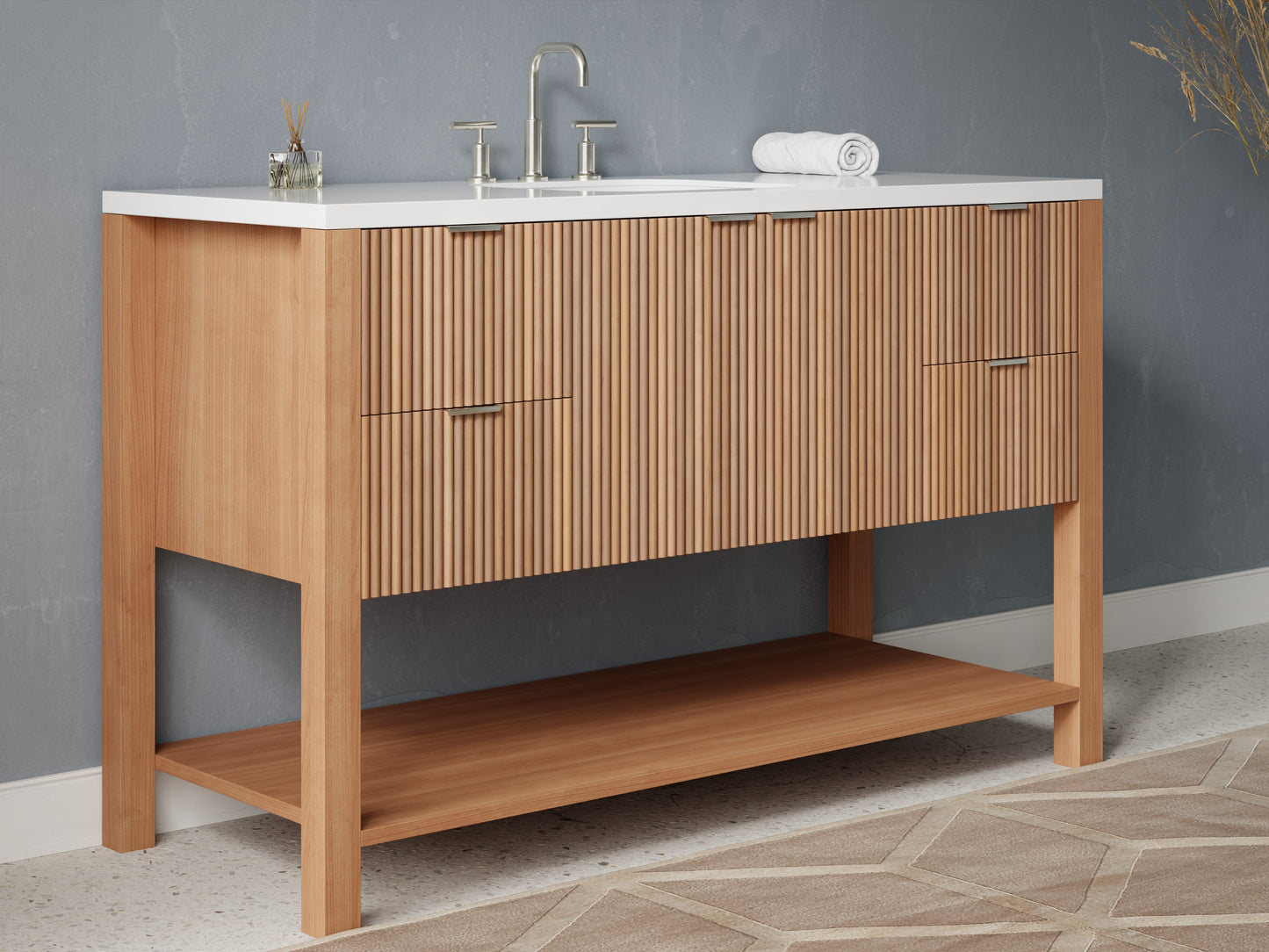 reeded - cherry - side
