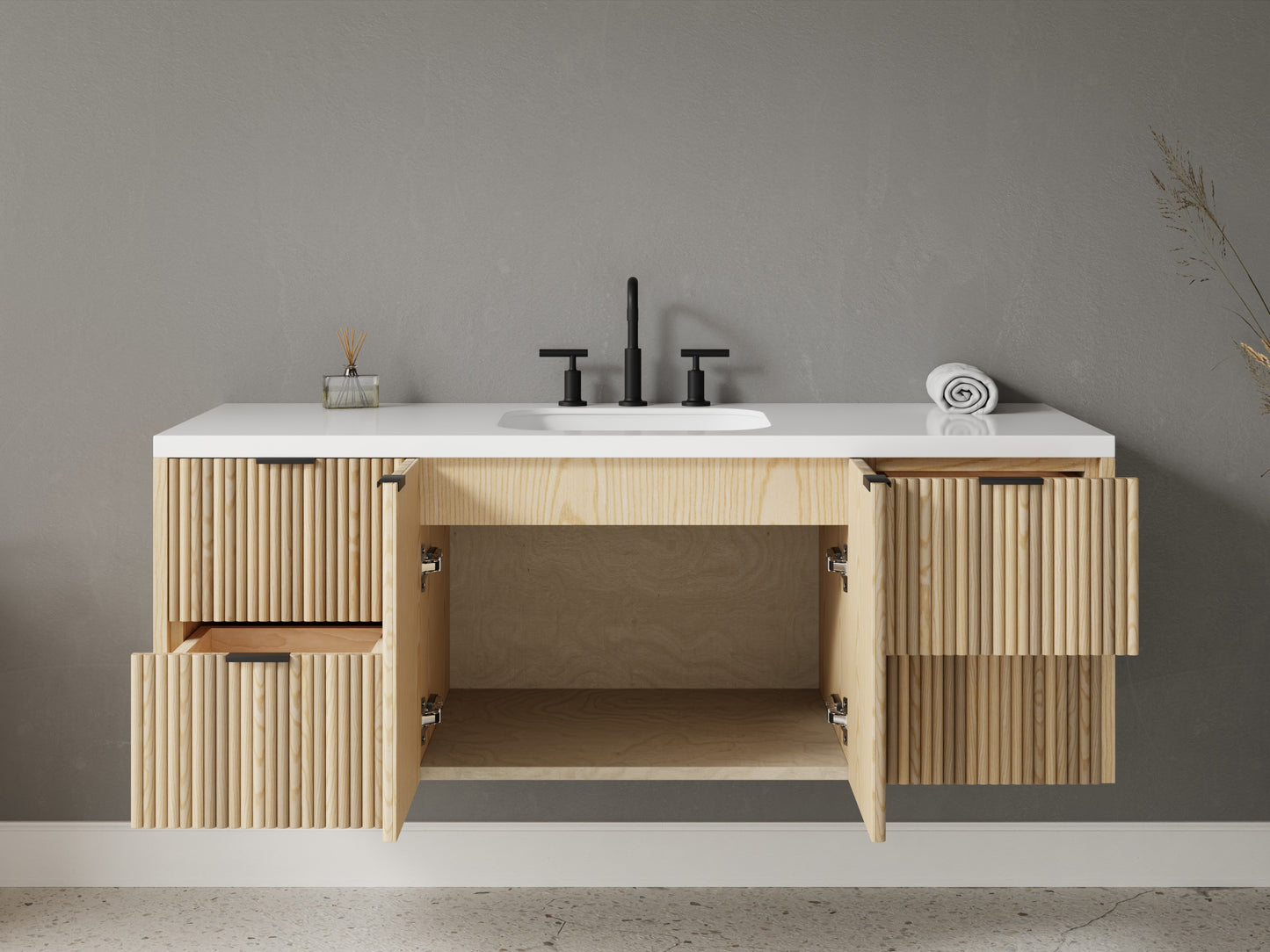 reeded - ash - open