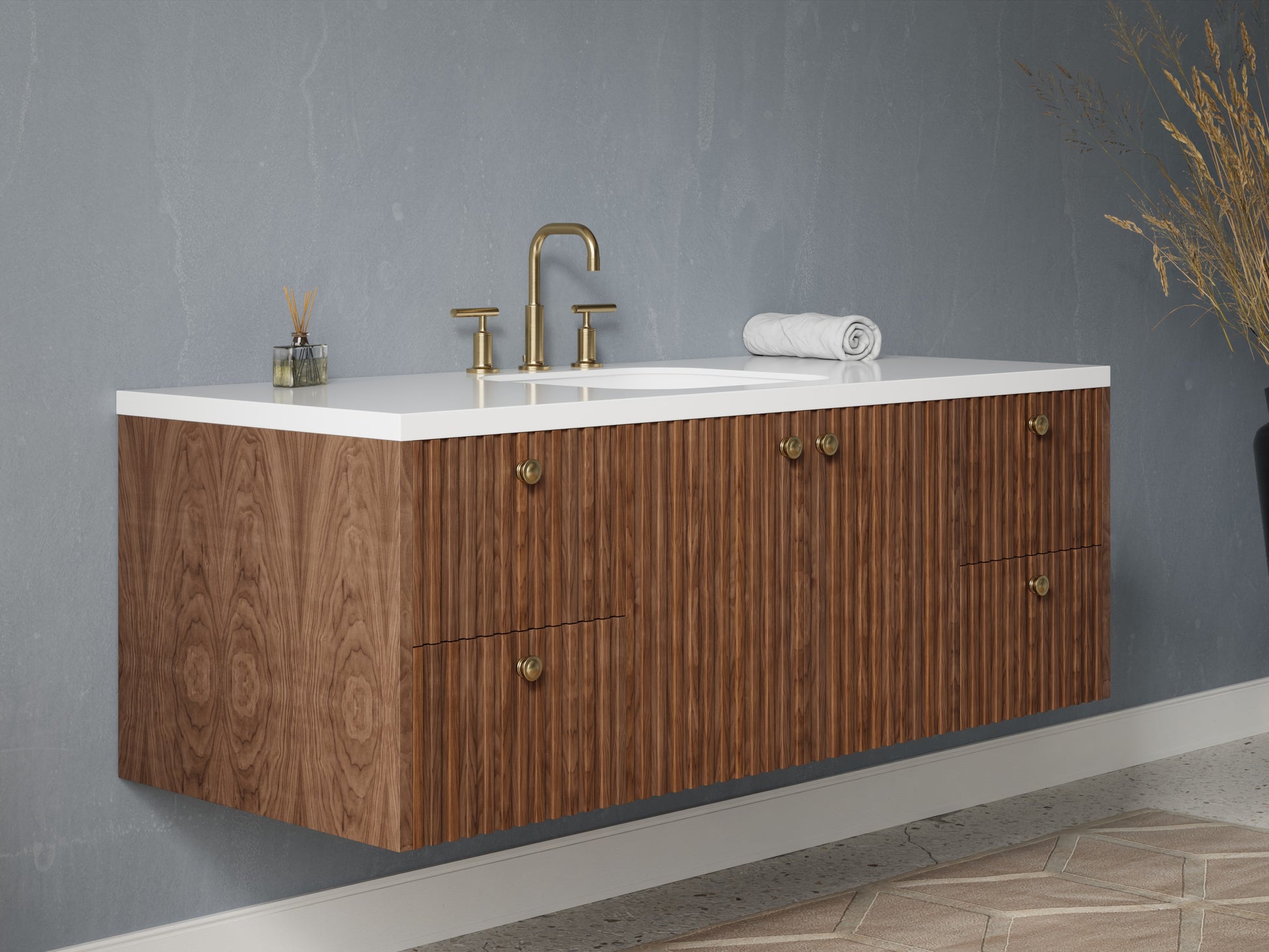 slatted - walnut - side
