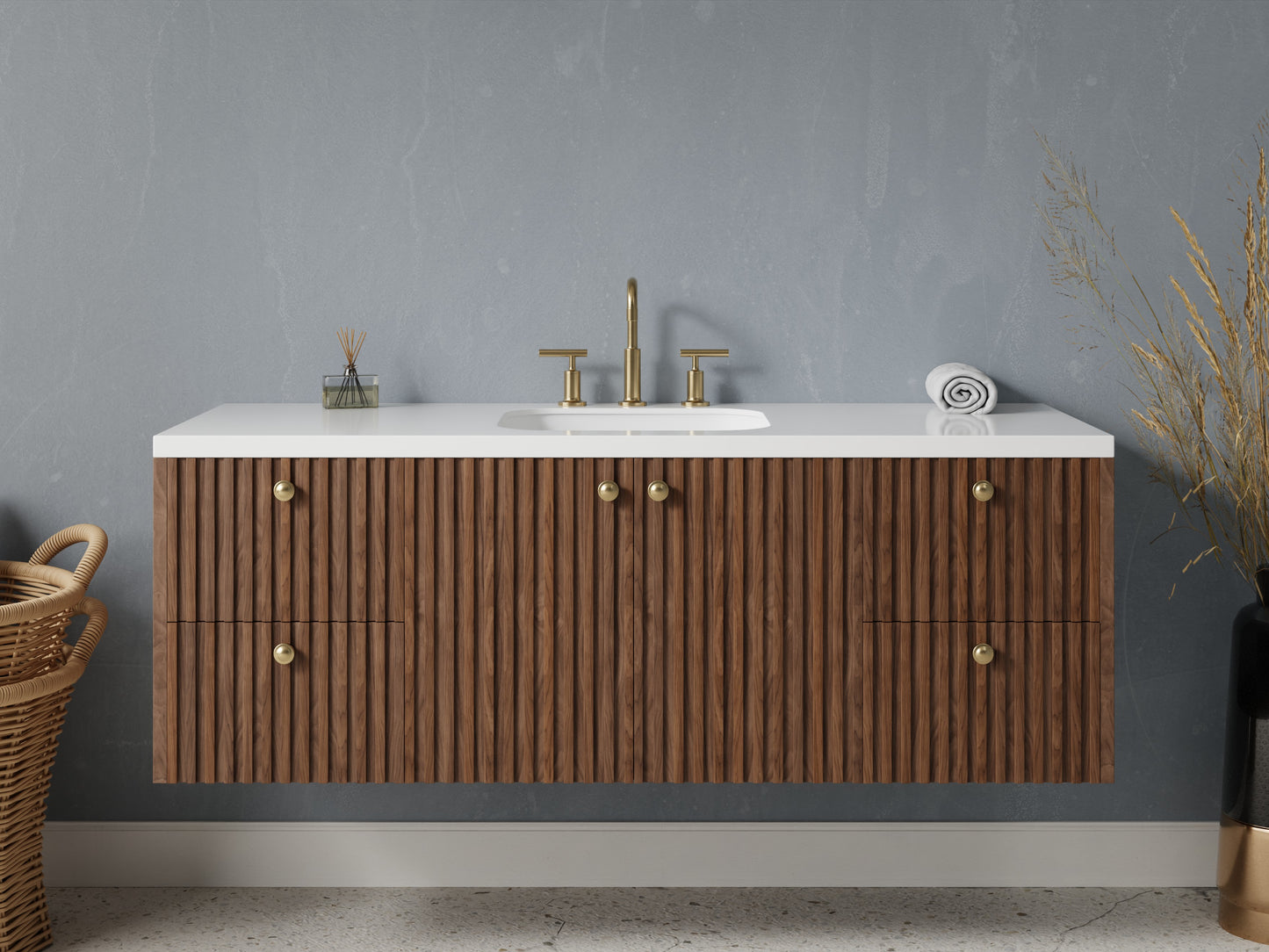slatted - walnut - front