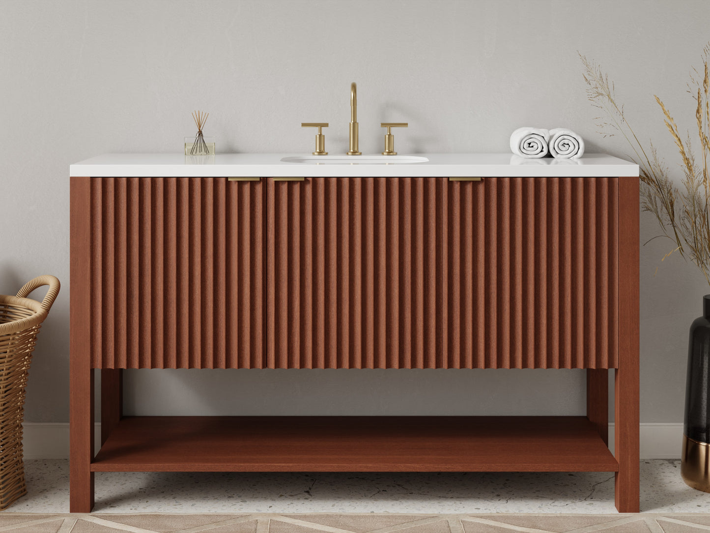 fluted - mahogany - front