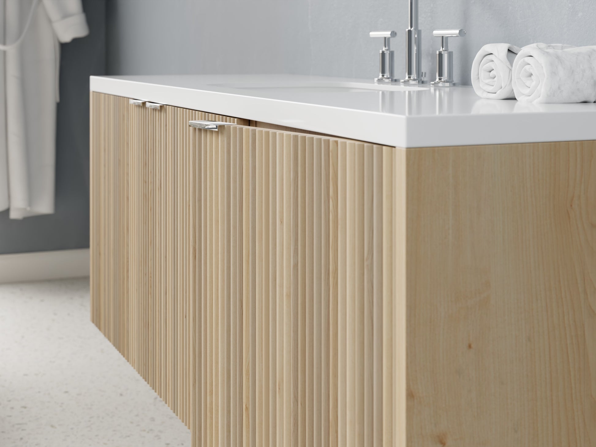 reeded - maple - closeup